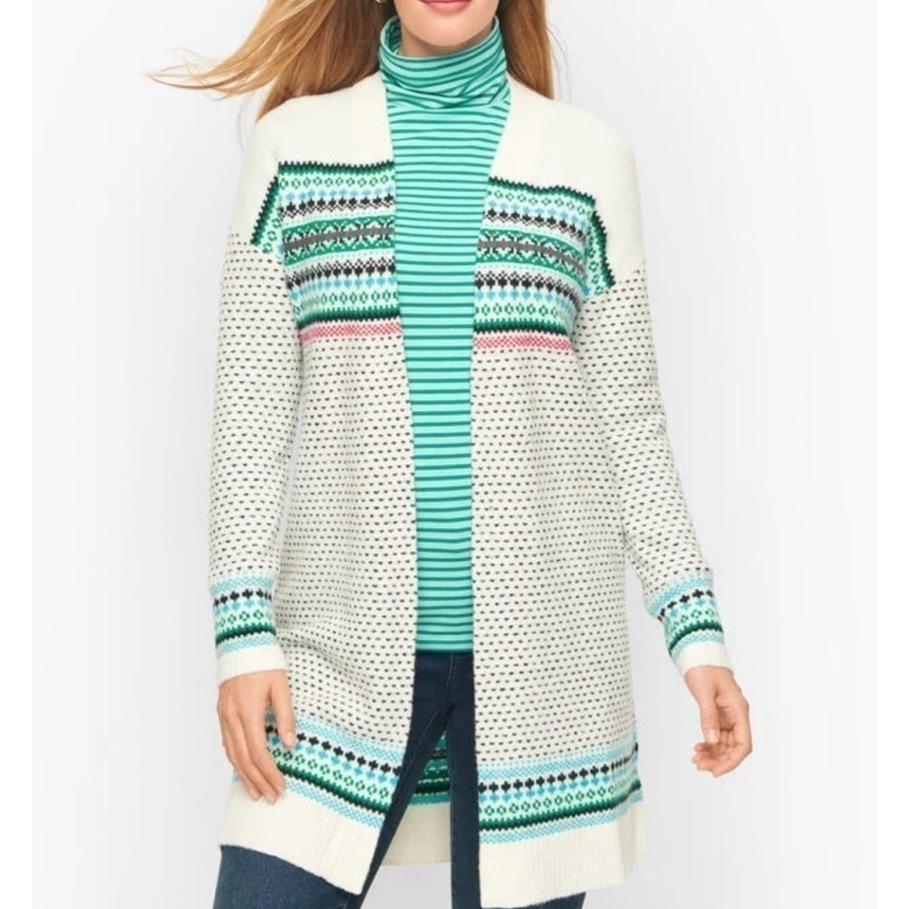 Talbots Breton Fair Isle Cardigan
